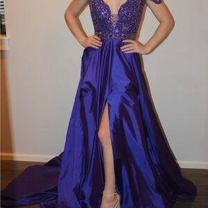 Sherri Hill Purple Pageant Evening Gown purple